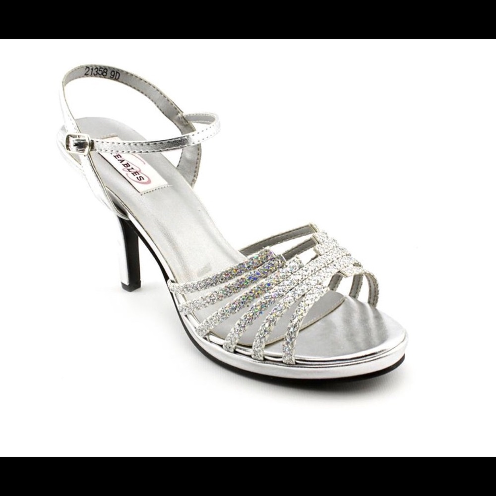 Dyeables Leah Silver Glitter Formal Sandal/Heel